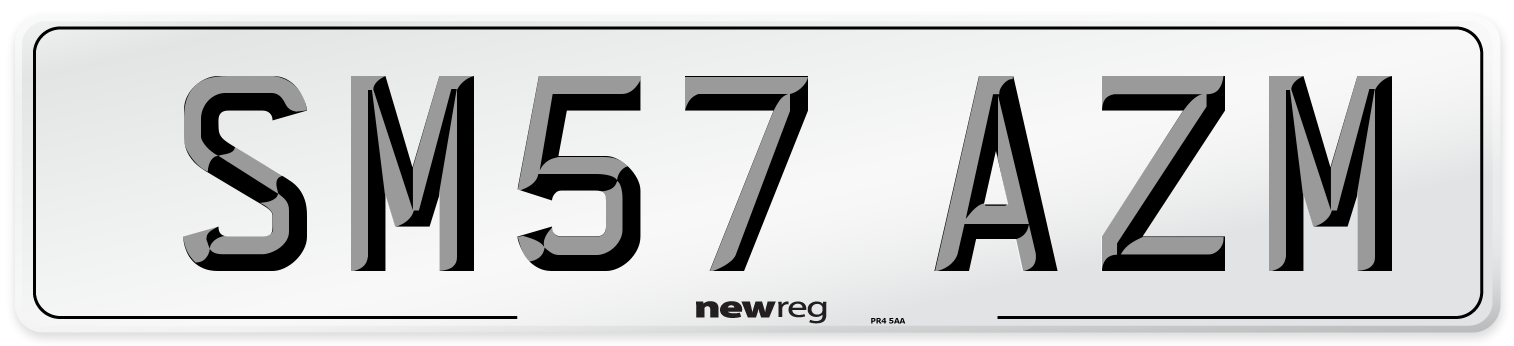 SM57 AZM Number Plate from New Reg